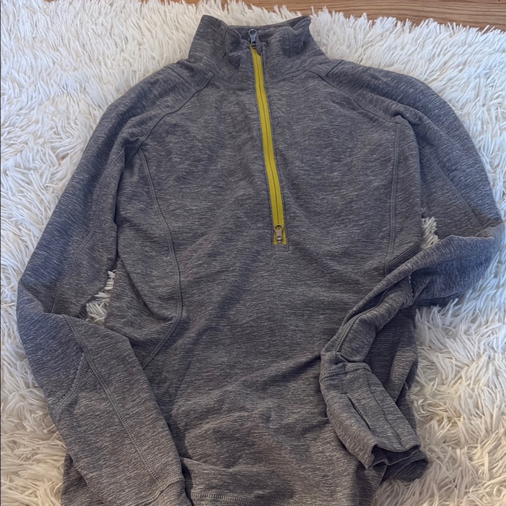 lululemon athletica Gray Jacket with Yellow Zipper
